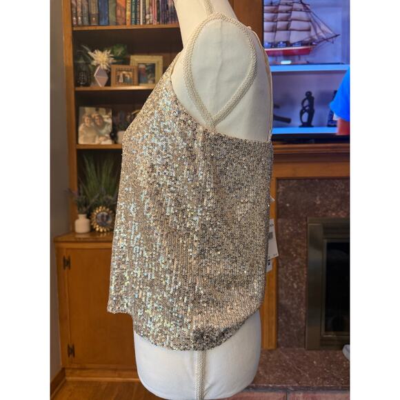 NWT STEVE MADDEN Stretch Sequin Camisole Sz. L - Picture 6 of 6